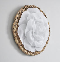 Load image into Gallery viewer, Rose on Basket Weave Wall Art Circle Wall Decor - Daisy Manor