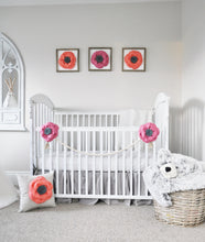 Load image into Gallery viewer, Throw Pillow Light Pink Bow on a Gray and White Damask Pillow 14x14 Pink and Gray Decor