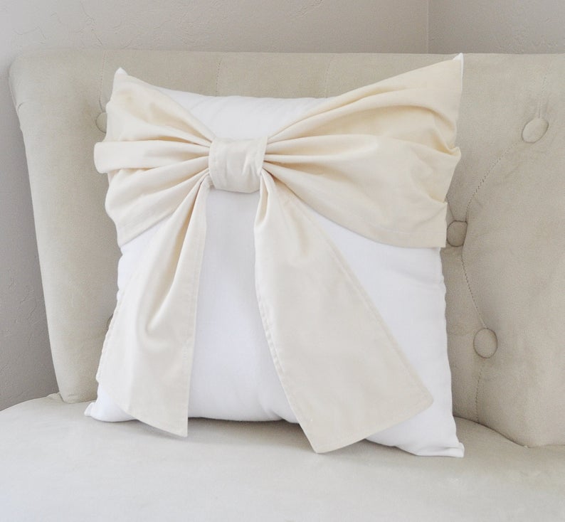 White satin throw pillow deals