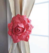Load image into Gallery viewer, Coral Dahlia Curtain Ties - Daisy Manor