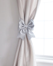 Load image into Gallery viewer, Grey Bow Curtain Tie Back Set - Daisy Manor