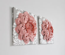 Load image into Gallery viewer, Dahlia on Taupe Damask - Daisy Manor