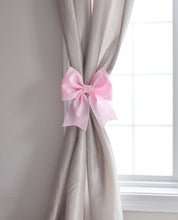 Load image into Gallery viewer, Light Pink Bow Curtain Tie Backs Nursery Curtain Holdbacks - Daisy Manor