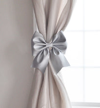 Load image into Gallery viewer, Silver Bow Curtain Tie Backs - Daisy Manor