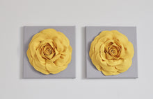 Load image into Gallery viewer, Mellow Yellow Rose Flower Wall Decor Set of Two - Daisy Manor