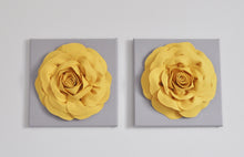 Load image into Gallery viewer, Mellow Yellow Rose Flower Wall Decor Set of Two - Daisy Manor