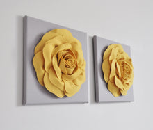 Load image into Gallery viewer, Mellow Yellow Rose Flower Wall Decor Set of Two - Daisy Manor