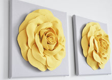 Load image into Gallery viewer, Mellow Yellow Rose Flower Wall Decor Set of Two - Daisy Manor