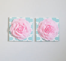 Load image into Gallery viewer, Pink and Aqua Rose Wall Decor - Daisy Manor