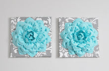 Load image into Gallery viewer, Aqua Flower Home Decor Wall Art Set - Daisy Manor