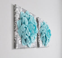 Load image into Gallery viewer, Aqua Flower Home Decor Wall Art Set - Daisy Manor