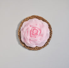 Load image into Gallery viewer, Light Pink Rose on Circle Weaved Wall Decor - Daisy Manor