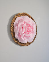 Load image into Gallery viewer, Rose on Basket Weave Wall Art Circle Wall Decor - Daisy Manor