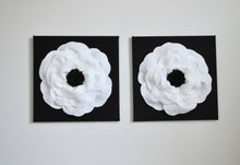 Load image into Gallery viewer, White and Black Poppy Wall Art Set of Two - Daisy Manor