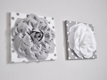 Load image into Gallery viewer, Gray and White Flower Nursery Wall Art Set - Daisy Manor