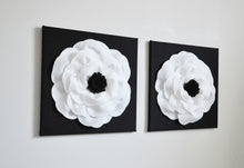 Load image into Gallery viewer, White and Black Poppy Wall Art Set of Two - Daisy Manor