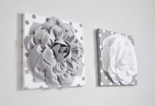 Load image into Gallery viewer, Gray and White Flower Nursery Wall Art Set - Daisy Manor