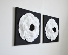Load image into Gallery viewer, White and Black Poppy Wall Art Set of Two - Daisy Manor