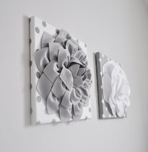 Load image into Gallery viewer, Gray and White Flower Nursery Wall Art Set - Daisy Manor