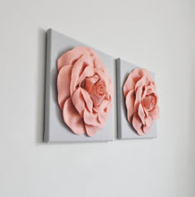 Load image into Gallery viewer, Blush Rose Wall Hanging Canvas Set of Two - Daisy Manor
