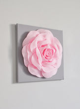 Load image into Gallery viewer, Light Pink Rose on Gray Canvas - Daisy Manor
