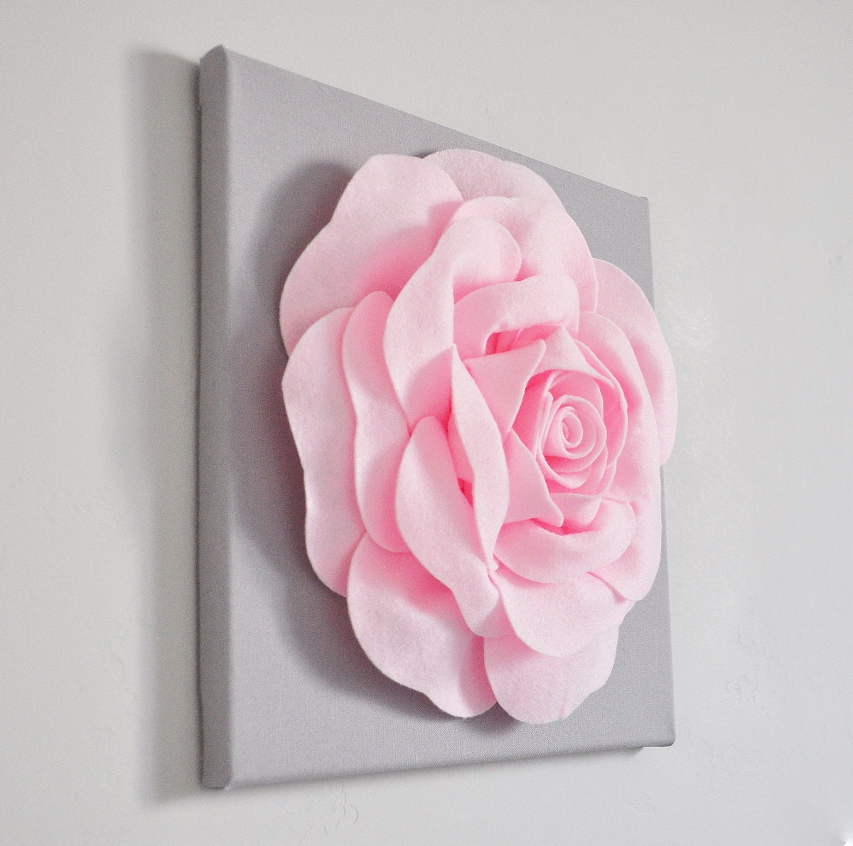 Light Pink Rose On Gray Canvas – Daisy Manor