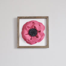 Load image into Gallery viewer, Dark Blush Poppy Flower Farmhouse Framed Wall Art - Daisy Manor