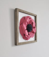 Load image into Gallery viewer, Dark Blush Poppy Flower Farmhouse Framed Wall Art - Daisy Manor