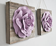 Load image into Gallery viewer, Lavender Roses on Wood Plank Wall Hanging Set of Two - Daisy Manor