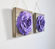 Load image into Gallery viewer, Lilac Rose Wall Decor on Reclaimed Wood Plank Set of Two Wall Hanging - Daisy Manor