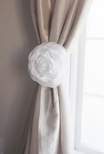 Load image into Gallery viewer, White Rose Flower Curtain Tie Back - Daisy Manor