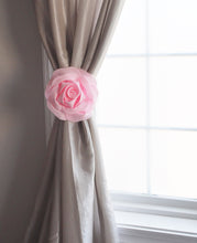 Load image into Gallery viewer, Light Pink Rose Flower Curtain Tie Back Set of Two - Daisy Manor