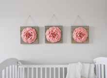 Load image into Gallery viewer, Blush Rose Wood Wall Decor Set - Daisy Manor