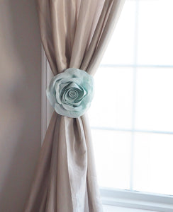 Light Blue Rose Curtain Tieback - Daisy Manor