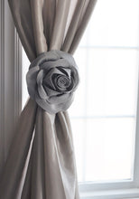 Load image into Gallery viewer, Grey 3D Rose Curtain Tie Back - Daisy Manor