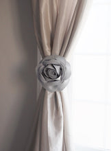 Load image into Gallery viewer, Gray Rose Curtain Tie Back Set of Two - Daisy Manor