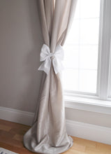 Load image into Gallery viewer, White Bow Curtain Tie Backs Set of Two - Daisy Manor