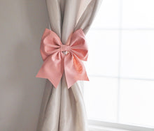 Load image into Gallery viewer, Grey Bow Curtain Tie Back Set - Daisy Manor