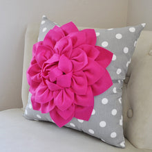Load image into Gallery viewer, Dahlia on Polka Dot Pillow - Daisy Manor
