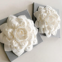 Load image into Gallery viewer, Ivory Dahlia Flowers on Gray Canvases