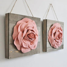 Load image into Gallery viewer, Blush Roses on Wood Canvases - Daisy Manor
