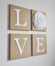 Load image into Gallery viewer, LOVE Burlap Wall Art Set - Daisy Manor