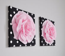Load image into Gallery viewer, Rose Flower on Black Polka Dot - Daisy Manor