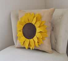 Load image into Gallery viewer, Sunflower on Burlap Pillow - Daisy Manor