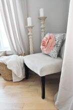 Load image into Gallery viewer, Throw Pillow White Bow on a Gray and White Damask Pillow 14x14 -White Pillow-