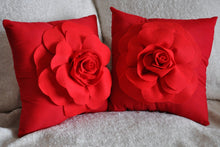 Load image into Gallery viewer, Red Rose on Red Pillow - Daisy Manor