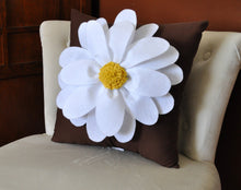 Load image into Gallery viewer, Daisy Felt Flower on Aqua Pillow -New Bedbuggs Design -Pick your Colors- - Daisy Manor