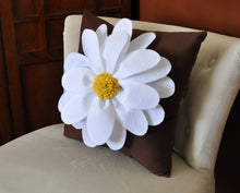 Load image into Gallery viewer, Daisy Felt Flower on Aqua Pillow -New Bedbuggs Design -Pick your Colors- - Daisy Manor