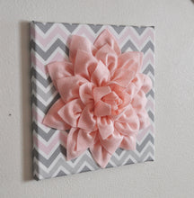 Load image into Gallery viewer, Light Pink / Grey Dahlia Pillow - Daisy Manor
