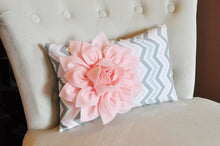 Load image into Gallery viewer, Lumbar Pillow Coral Dahlia on Neutral Gray Tarika Lumbar Pillow 9 x 16 - Daisy Manor